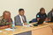 Left to right - the Military Assistant Lt Col Boniface Chomba, the Acting Head of Peace Operations Department Dr. Tesfaye Tolu and the Head of Police Component Col Ali Mohamed Robleh during the meeting. 